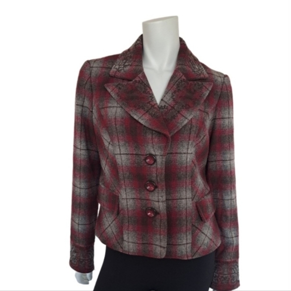 TRIBAL womens coat jacket pink & gray wool size 8 - Picture 2 of 14